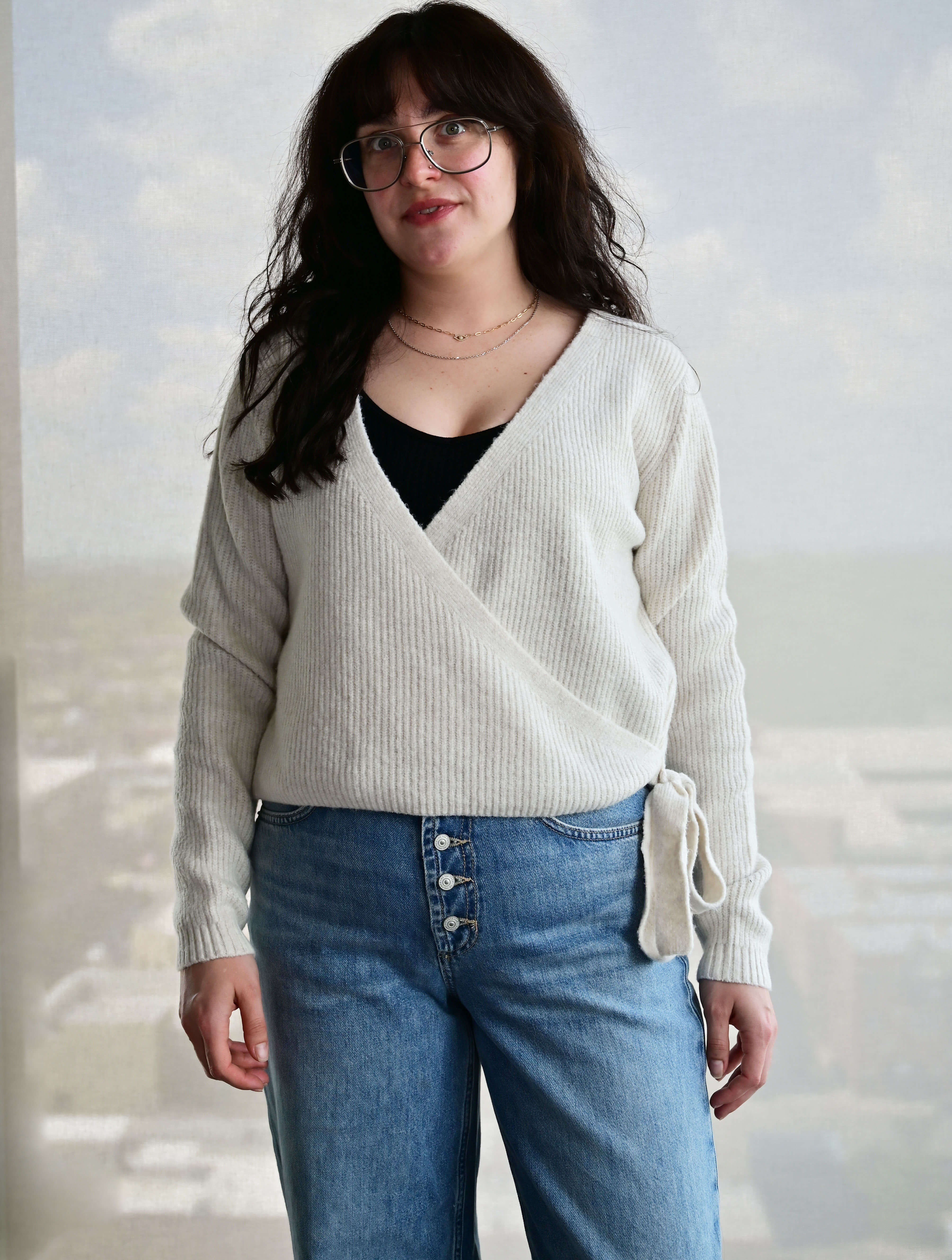 Myrtle Long Sleeve Wrap Neck Cardigan