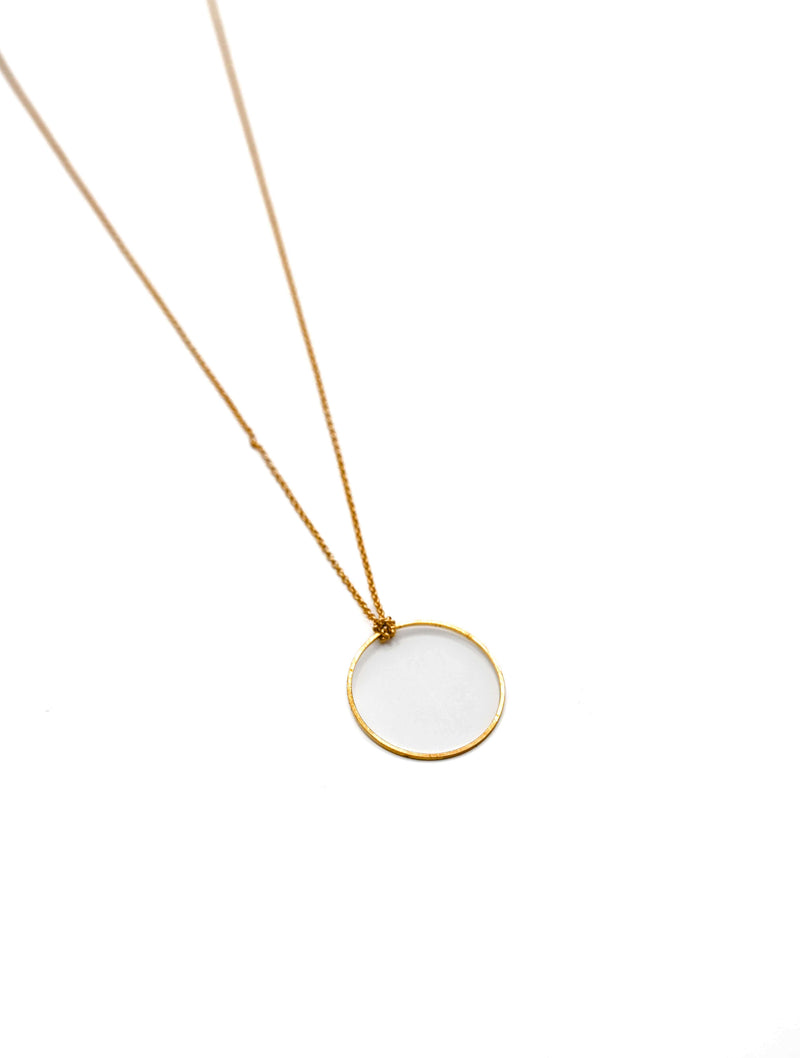 Seeds Short Circle Necklace in Dark Gold