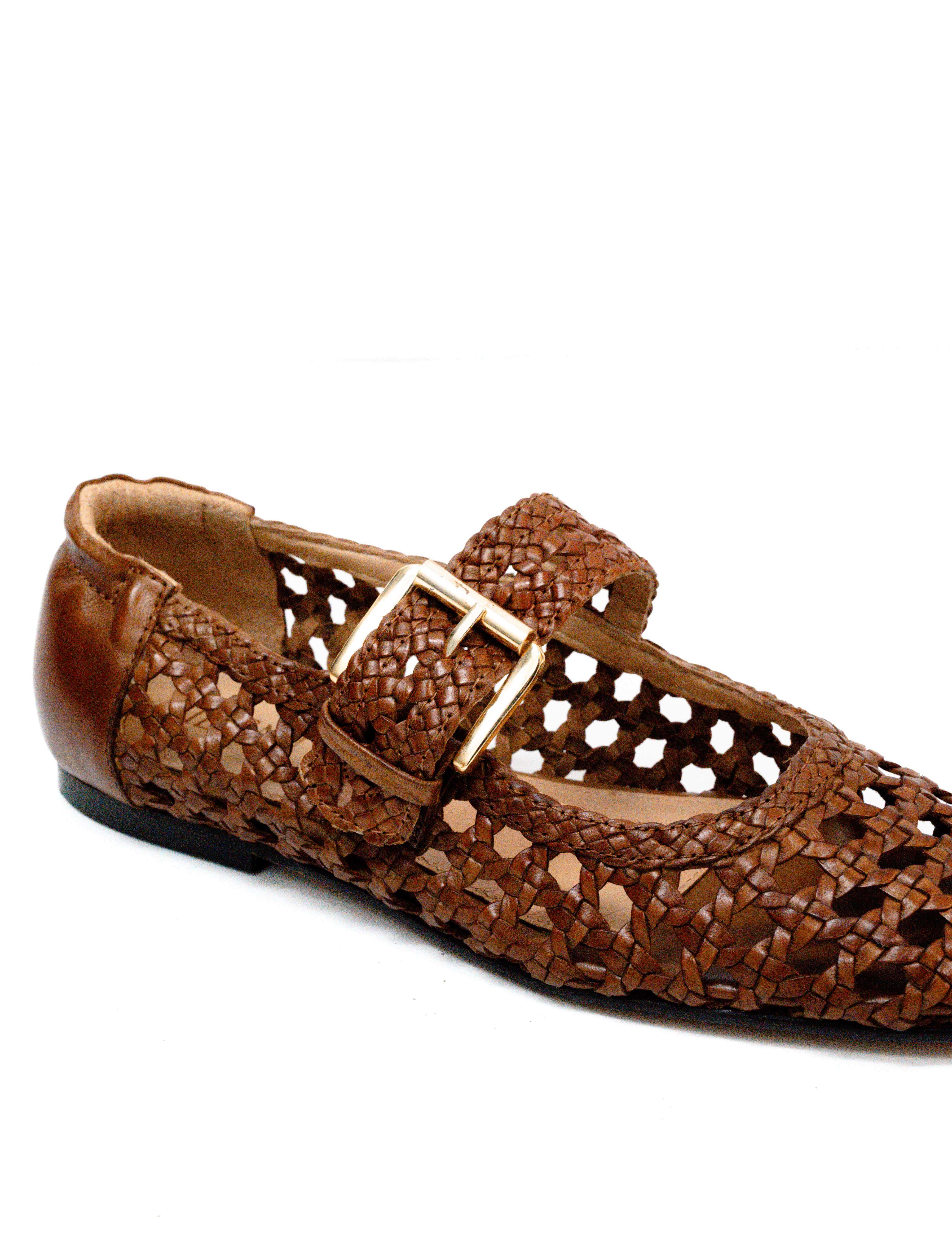 Silent D Carmi Hand Woven Leather Flat