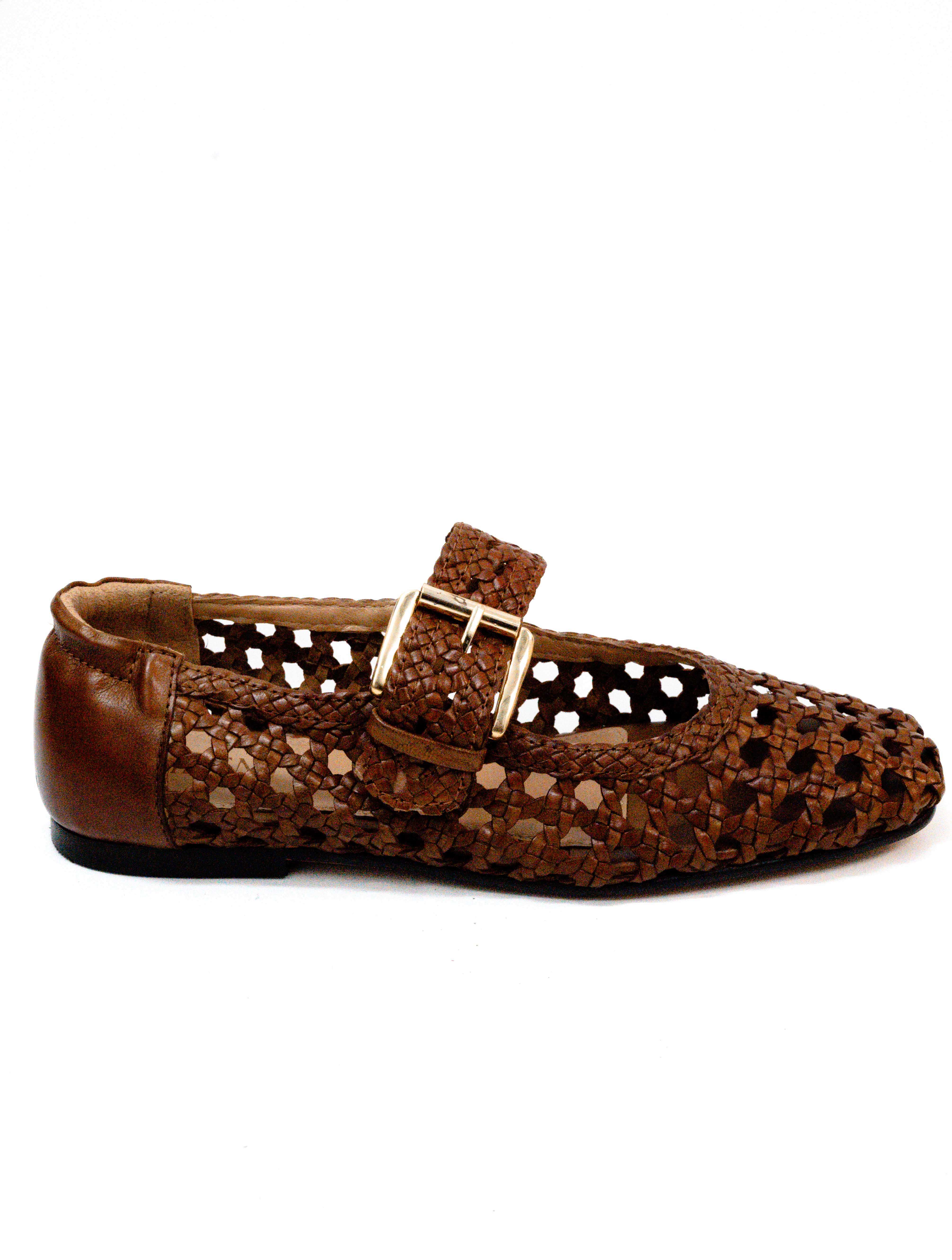 Silent D Carmi Hand Woven Leather Flat