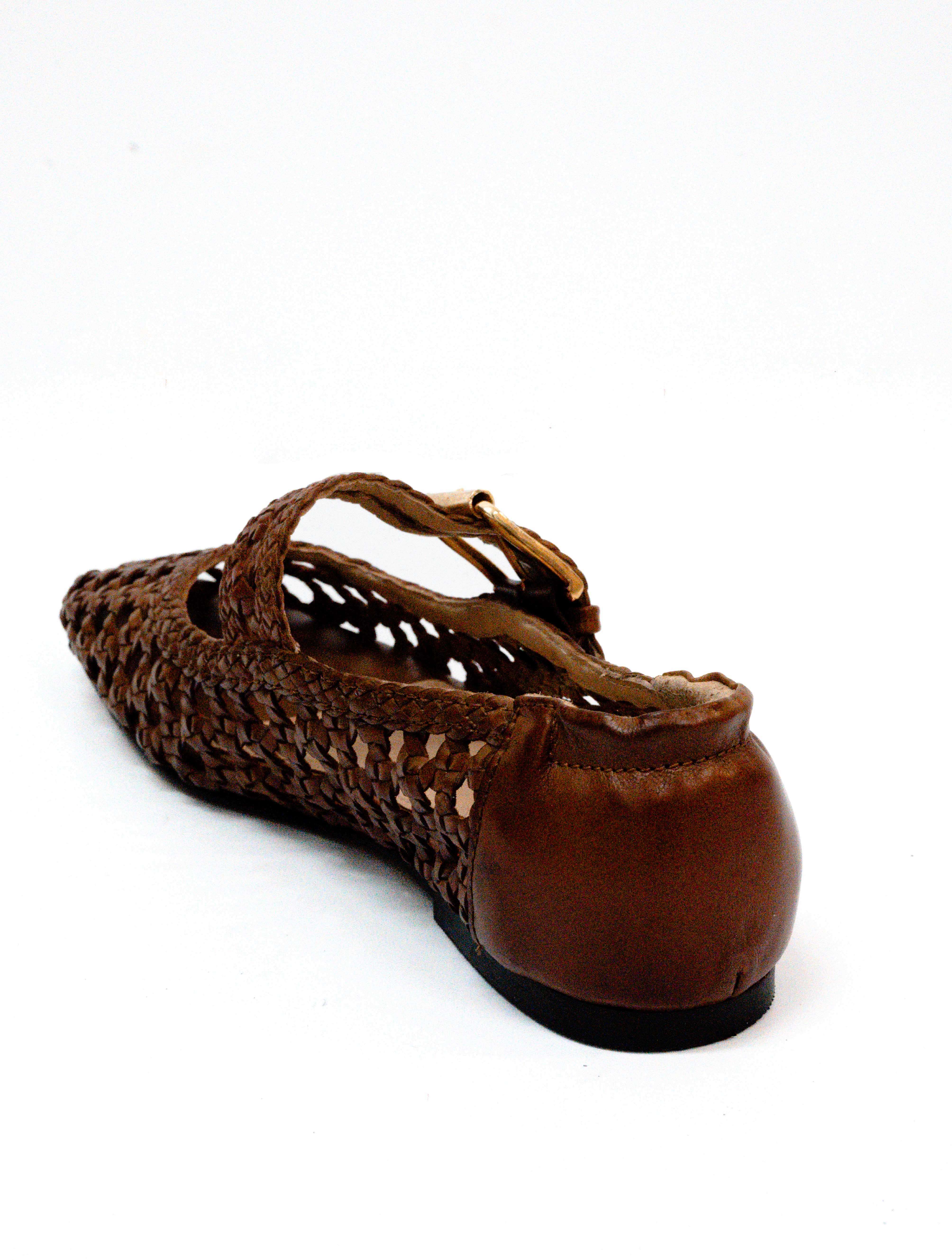 Silent D Carmi Hand Woven Leather Flat