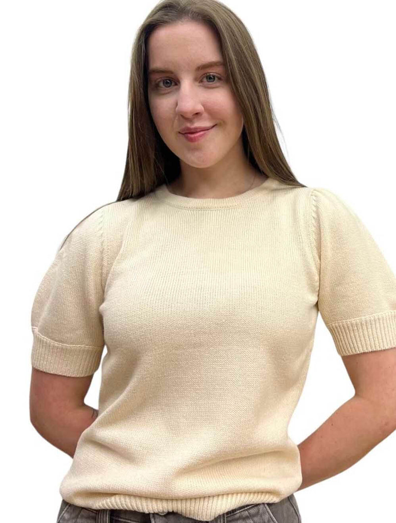 Recycled Yarn Short Sleeve Sweater