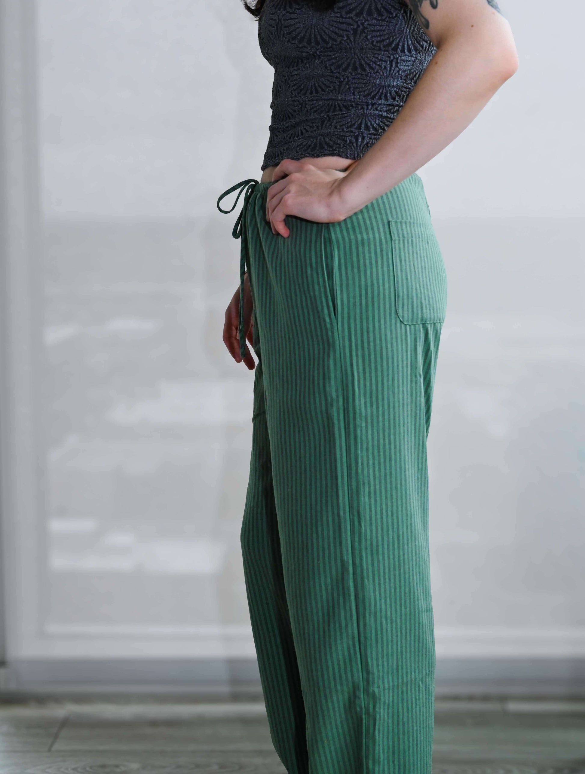 Striped Drawstring Pants