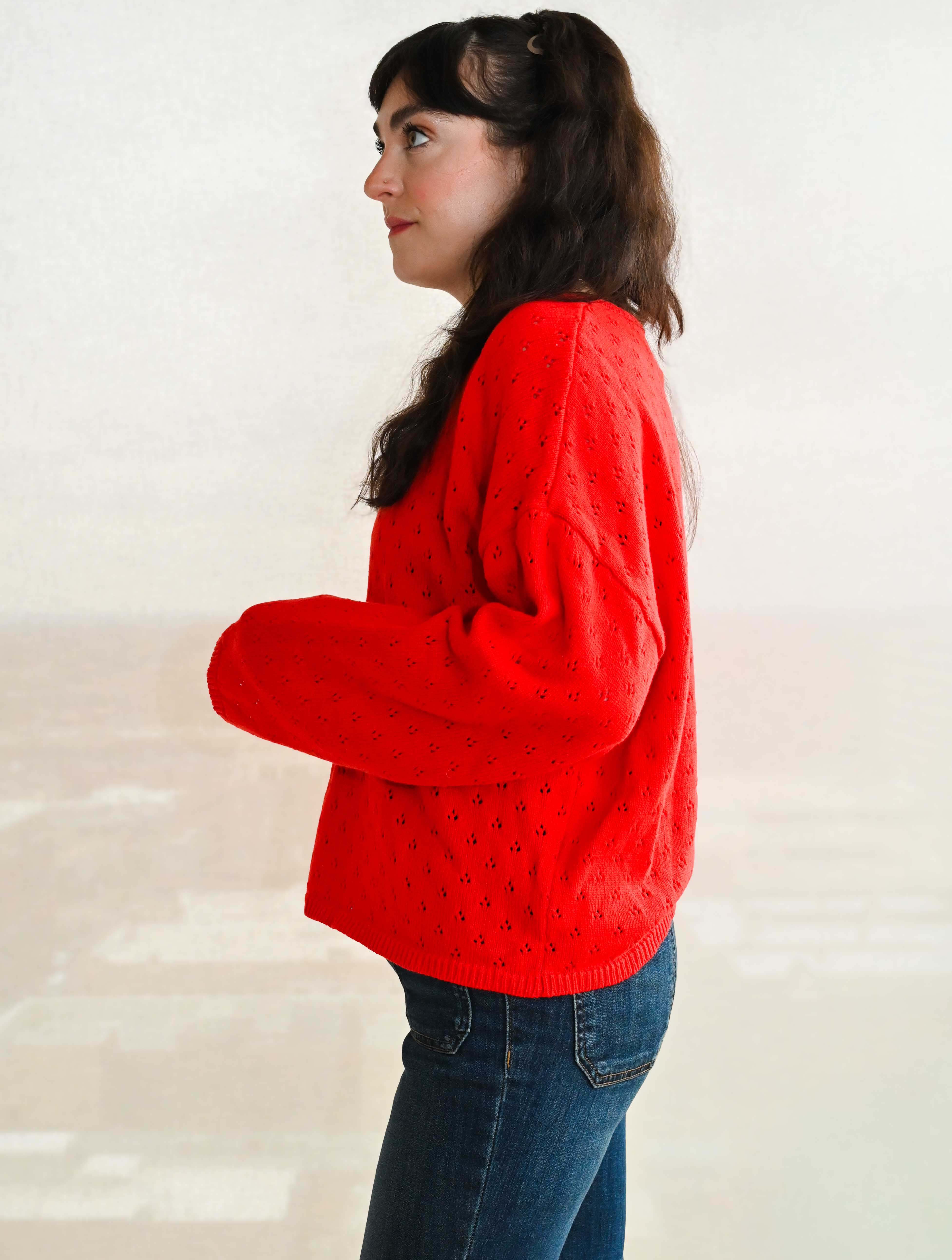 Eyelet Pull Over Sweater