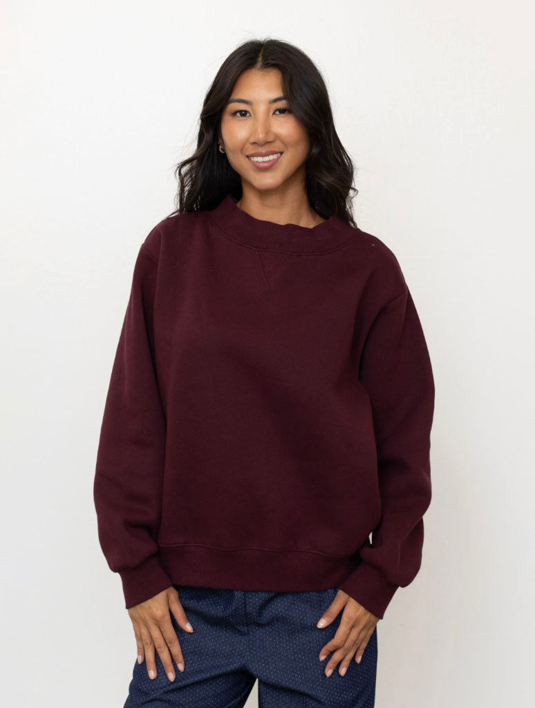 Fleece Wide Neck Sweatshirt