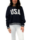 "USA" Sweater in Navy/White