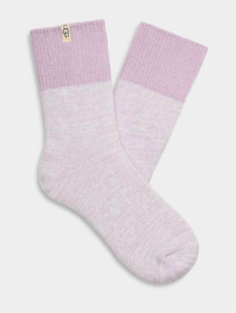 UGG Rib Knit Slouchy Quarter Sock in Orchard Petal