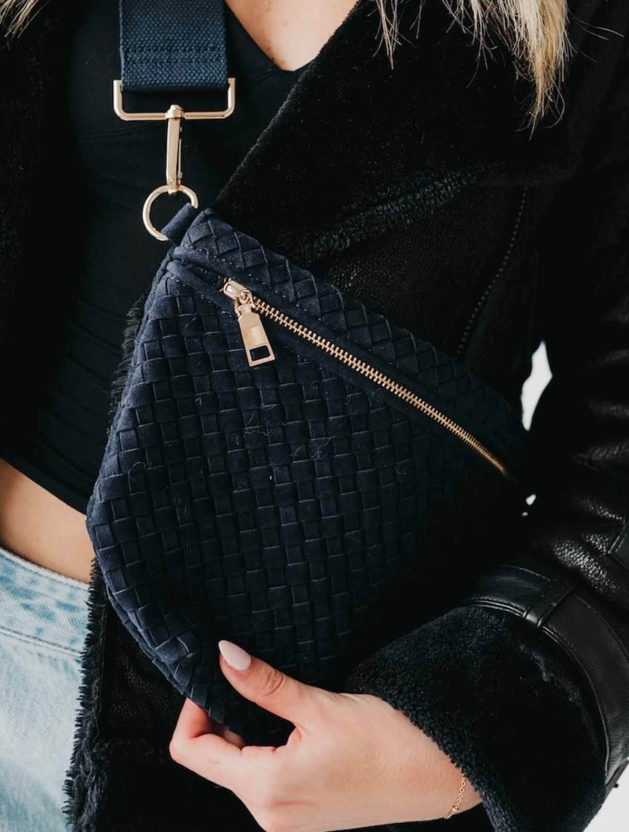 Westlyn Suede Woven Bum Bag with Studded Detail