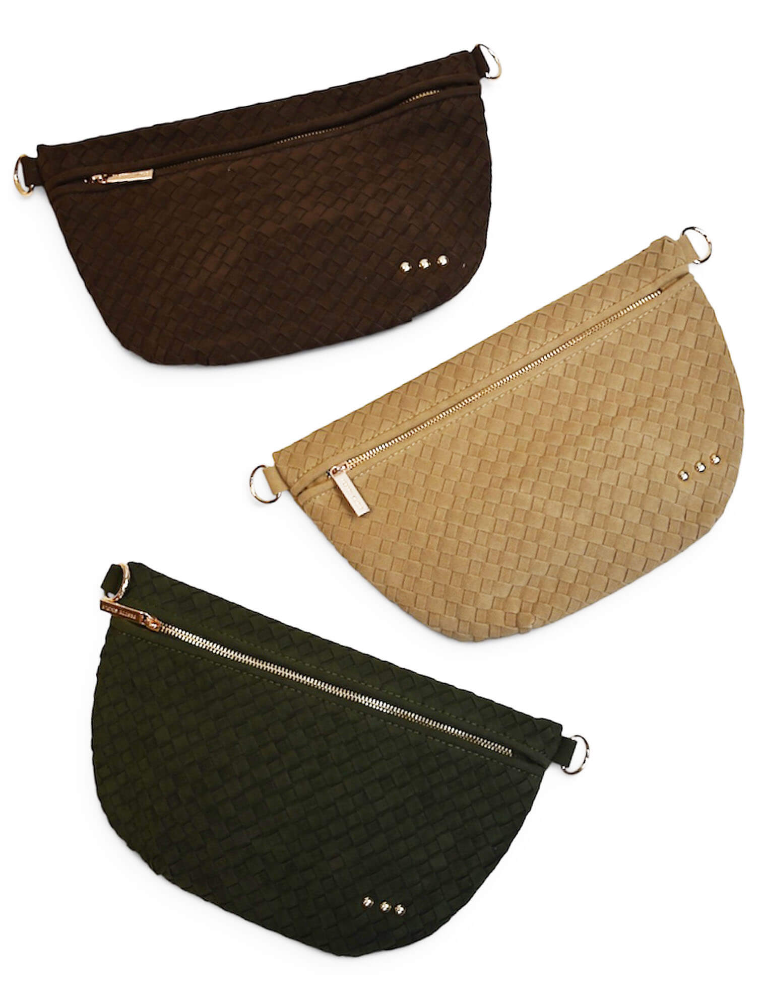 Westlyn Suede Woven Bum Bag with Studded Detail