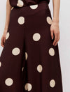 Polka Dot Wide Leg Pants in Brown