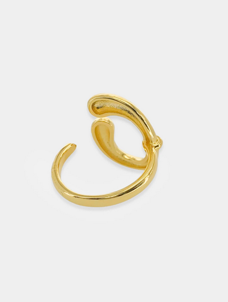 Abstract Shape Ring in Gold