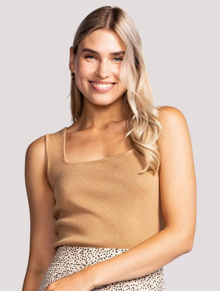 Harper Sweater Tank in Beige