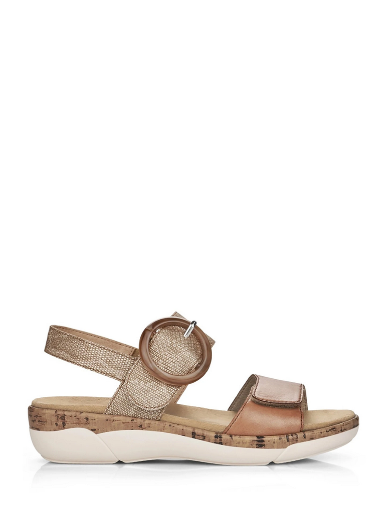 Remonte Jocelyn R6853 Wedge Sandal in Tan Multi