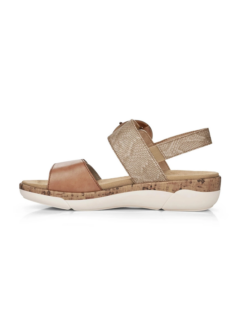 Remonte Jocelyn R6853 Wedge Sandal in Tan Multi