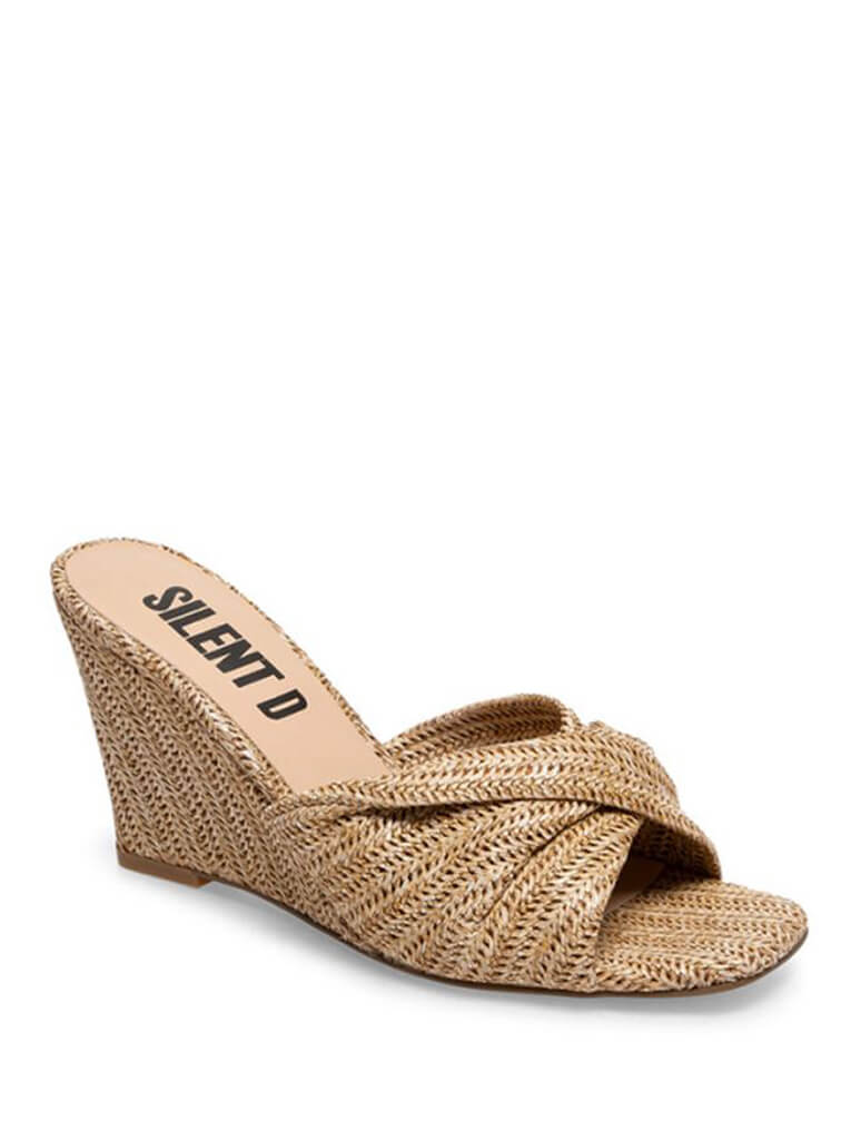 Silent D Katia Wedge Sandal in Natural Raffia