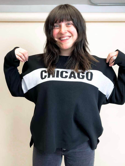 "Chicago" Stripe Sweater in Black/White