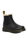 Dr. Martens 2976 Leonore Faux Fur-Lined Chelsea Boot in Black Burnished Wyoming