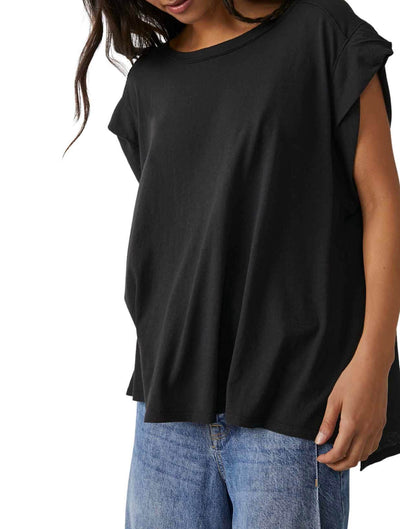 Free People Naomi Tee in Washed Black