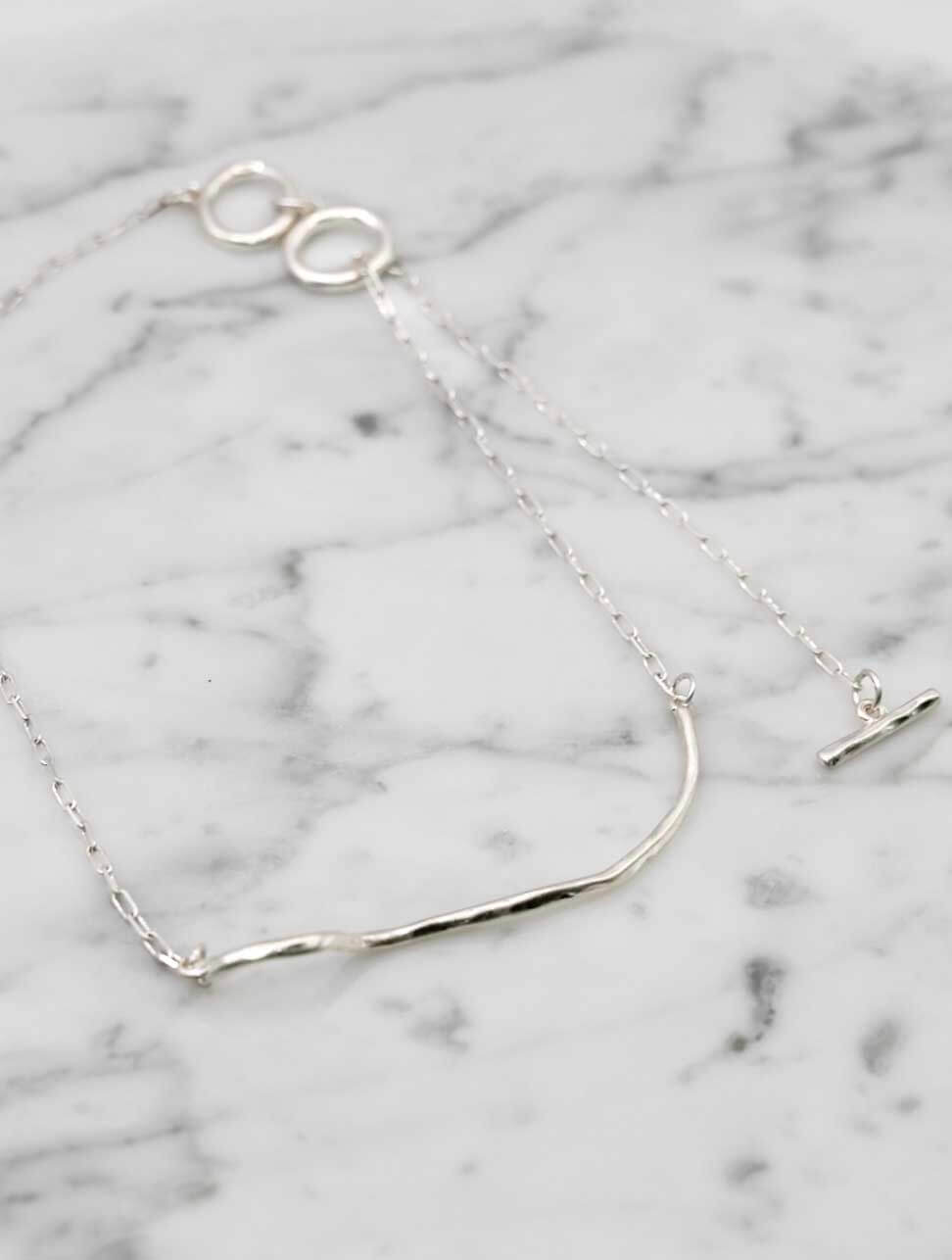 Irregular Twig Necklace in Silver