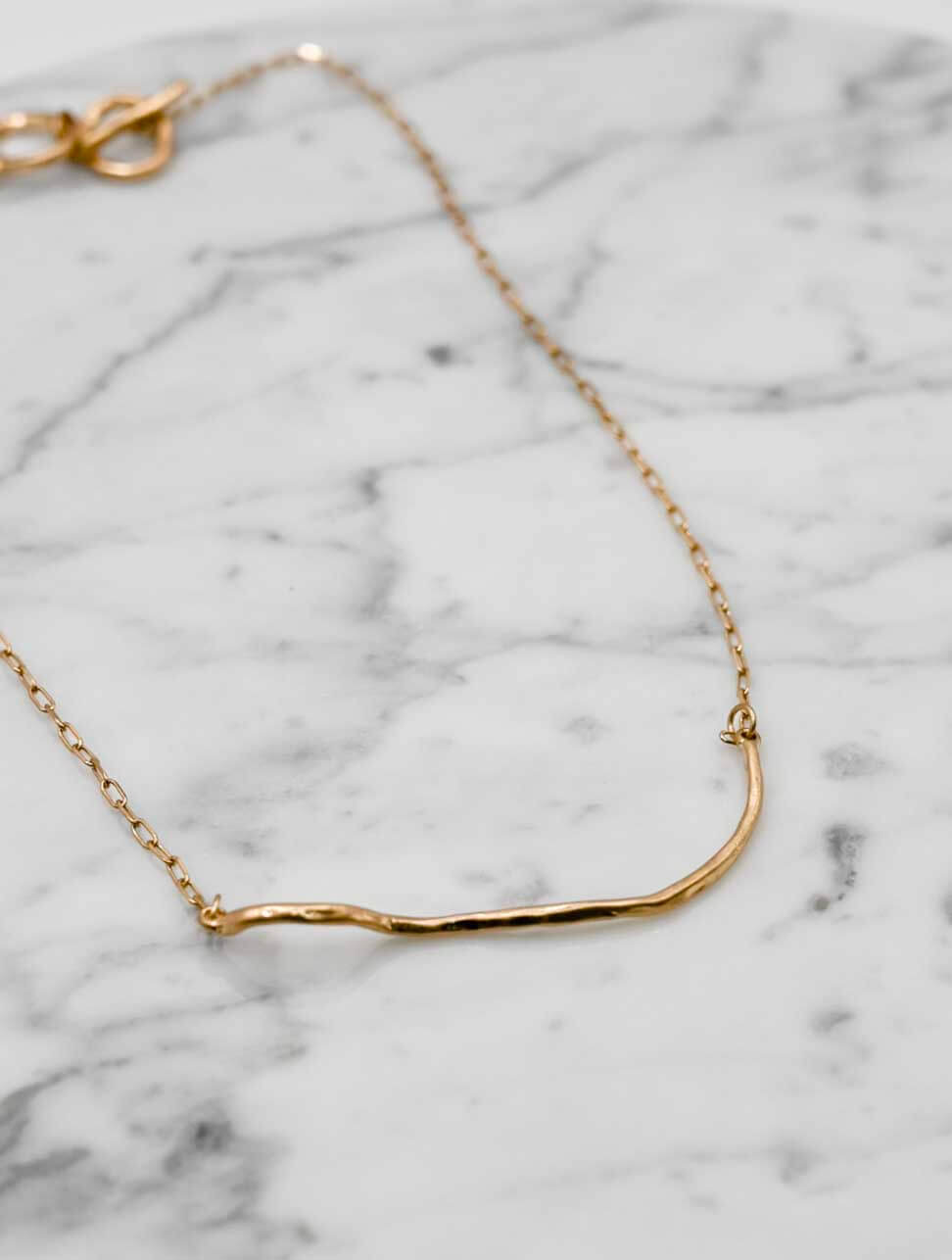 Irregular Twig Necklace in Gold