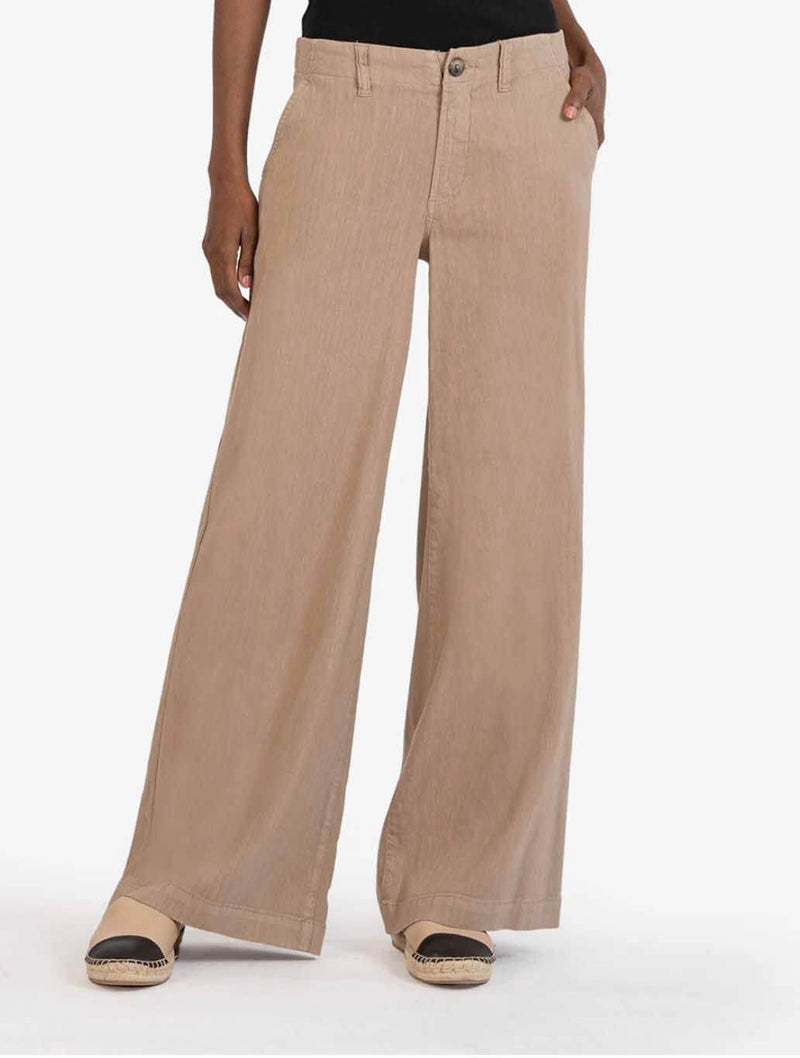 Kut From The Kloth Meg Linen Pants in Khaki 654874560045
