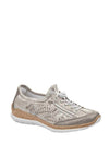 Rieker Nikita N42K6-40 Sneaker in Grey/Rose Metallic