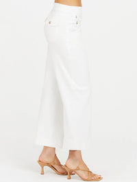 Spanx Stretch Twill Cropped Wide Leg Pant in Bright White