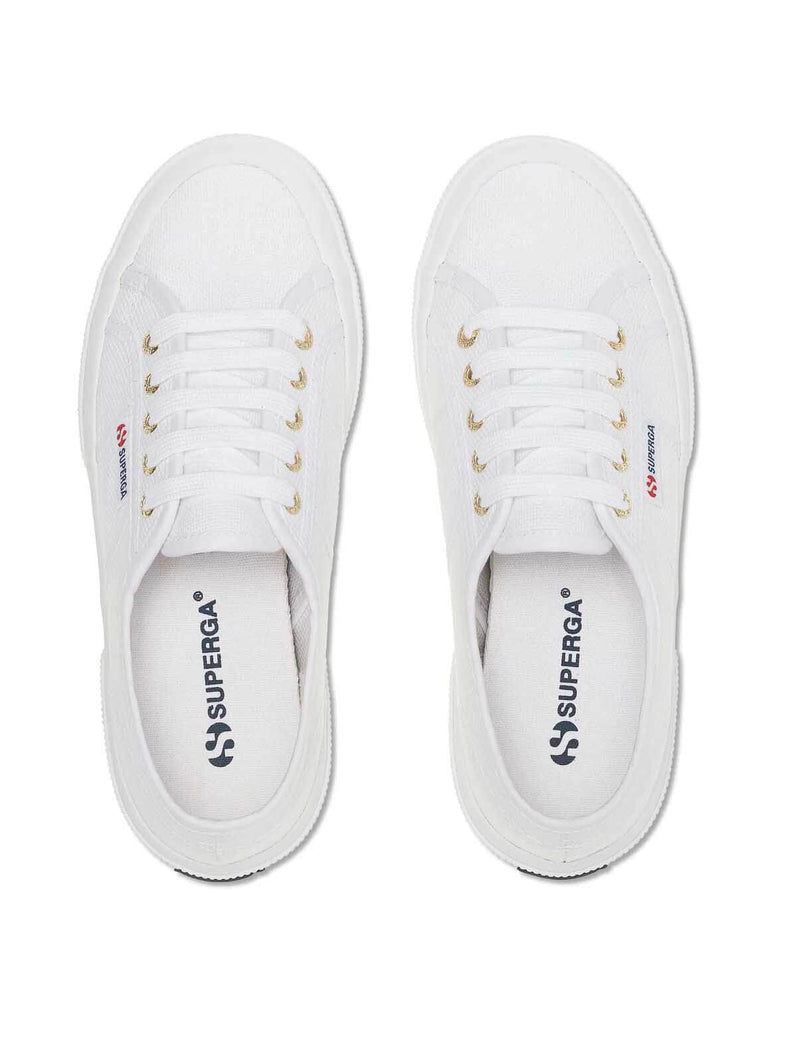 Superga 2750 Cotu Classic Sneaker in White Pale Gold 8033562274574